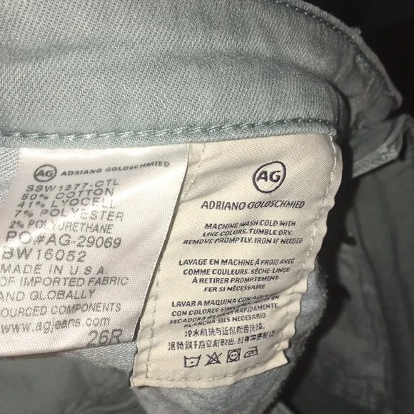 AG Adriano Goldschmied The Stevie Ankle Slim Straight Lt Green Jeans - Picture 4 of 6